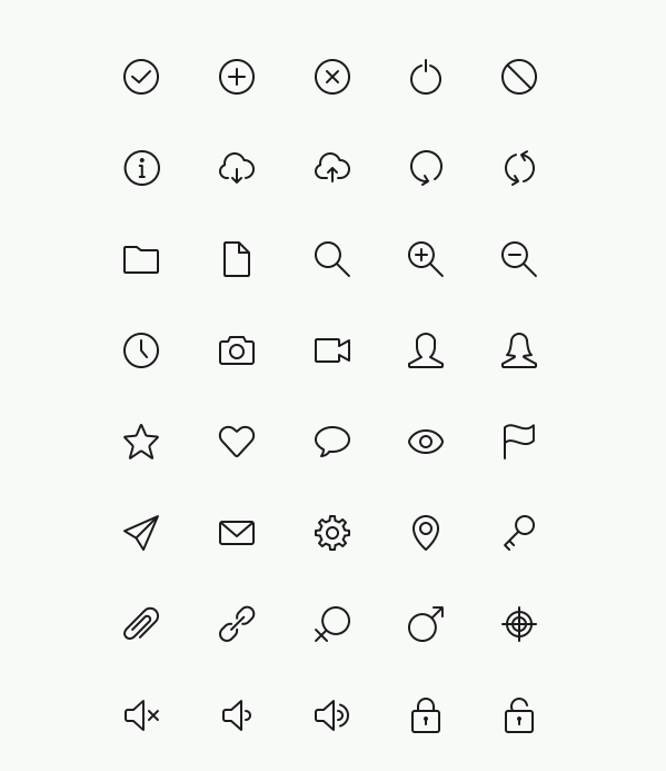 鍵マーク ギアマークなどミニマルな無料uiアイコン40個セット アイコンクリップ