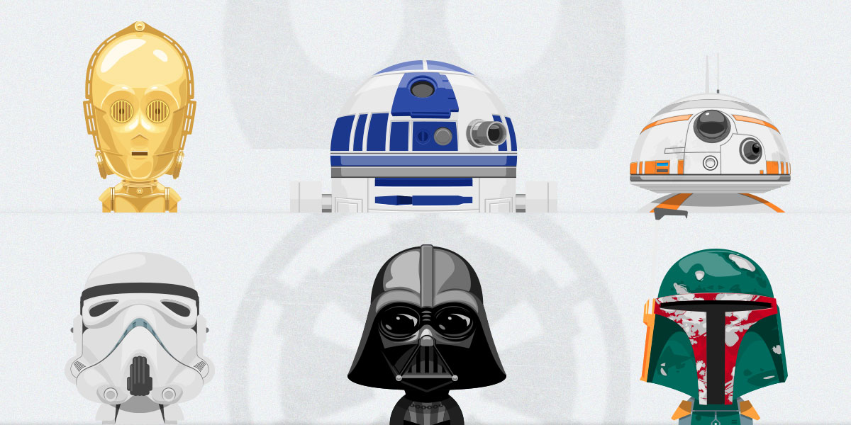 3cpo R2d2 ダースベーダーなどスターウォーズのアイコン Vol 1 アイコンクリップ